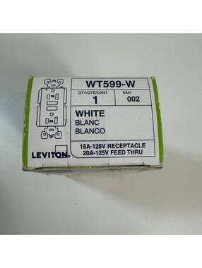 Leviton WT599-W GFCI Outlet 15A-125V 1 pack